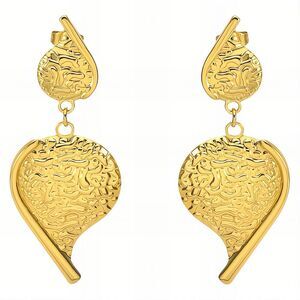 18K Gold Plated Women's Pierced Dangling Earrings Paisely Abstract Shape Chic
